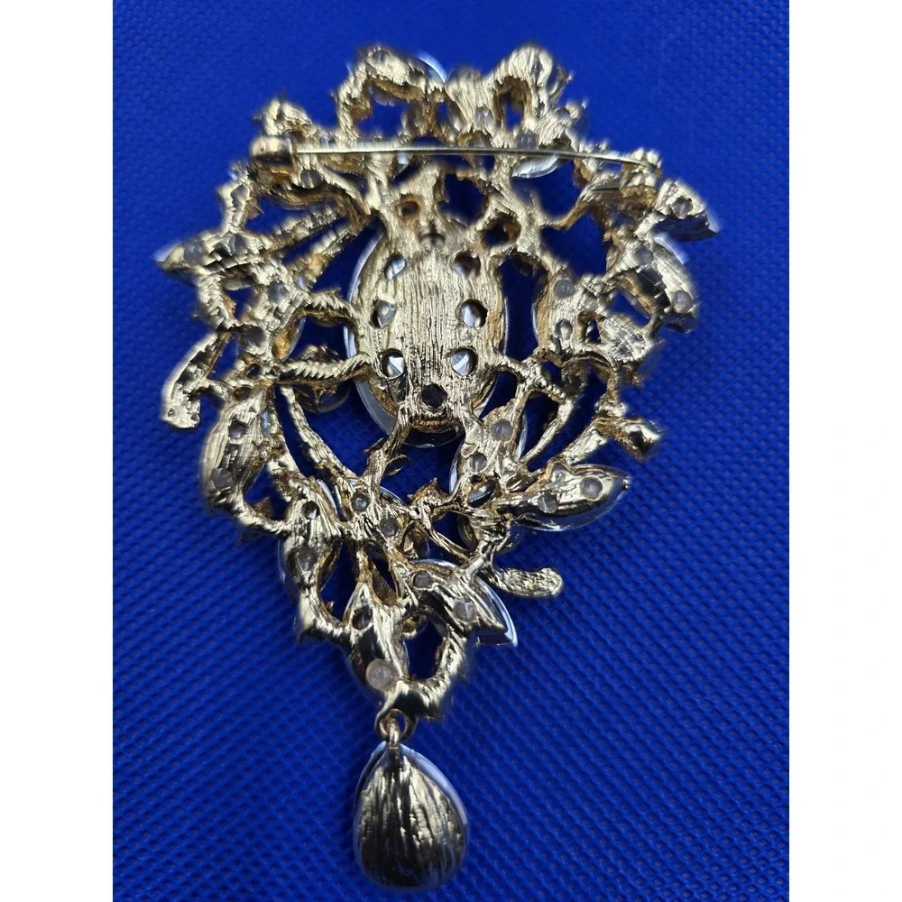 Retro‎ Shiny Glass Rhinestone Alloy Brooch, Exaggerated Coat Accessories Pin